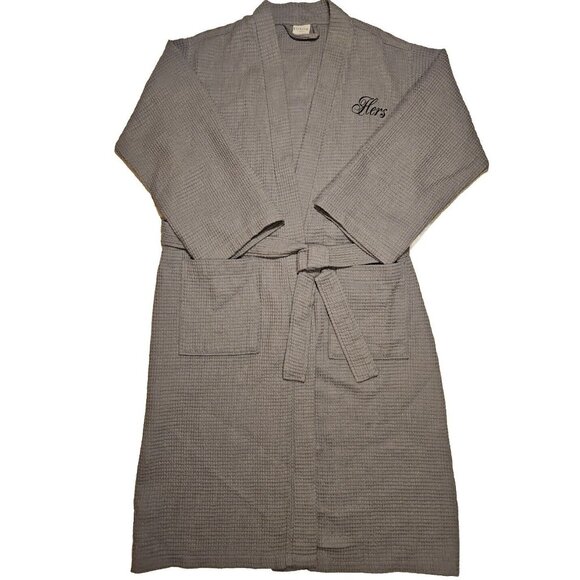 Hotel Spa Robe Waffle Weave HERS Egyptian Cotton Luxor Las Vegas Full Length OS - Picture 3 of 10